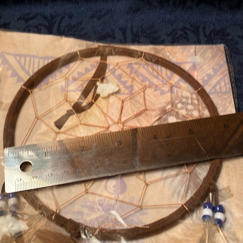 Brown Dreamcatcher with Blue Beads
